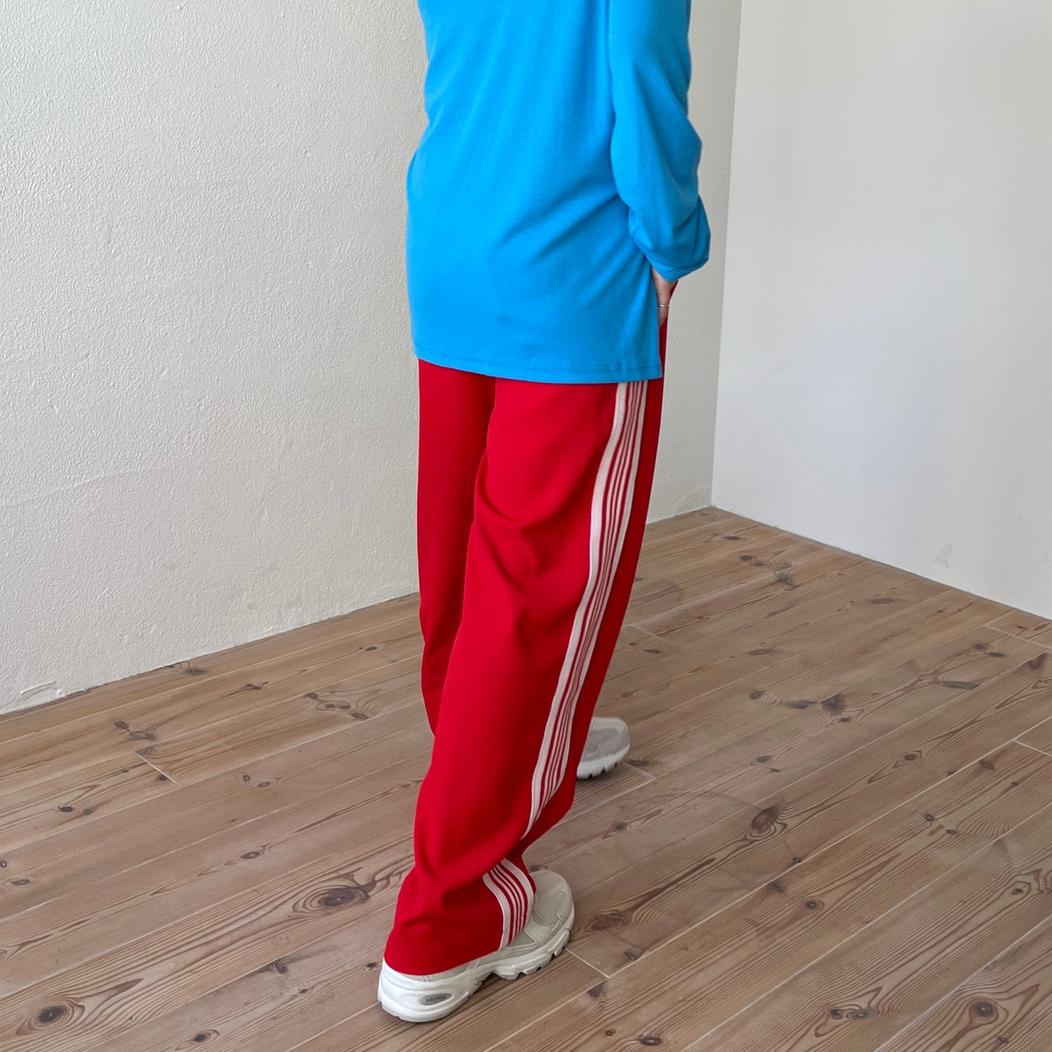 side line track pants / red