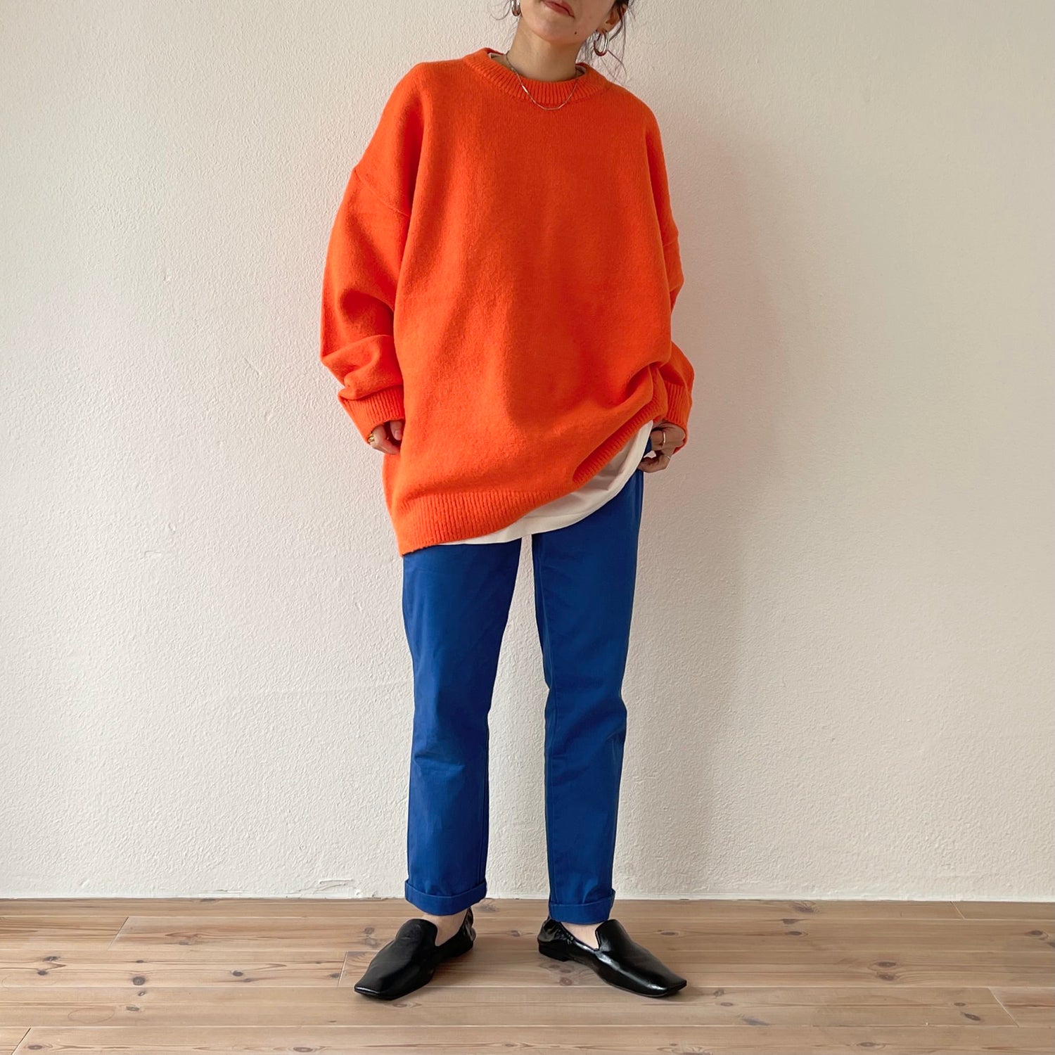 over size loose knit / orange （オーバーサイズルーズニット 