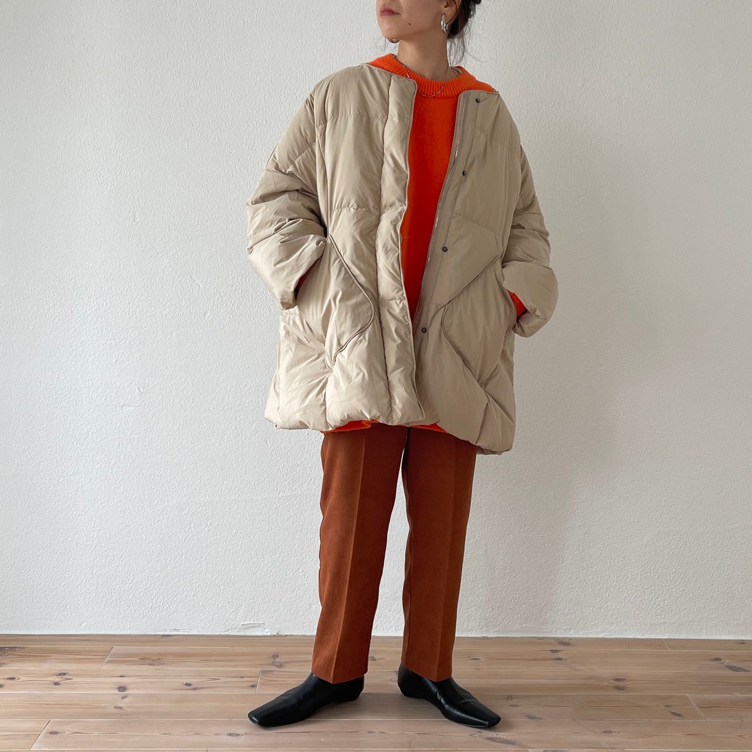 over size loose knit / orange