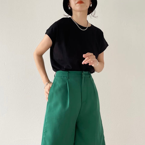 daily french sleeve tee / black