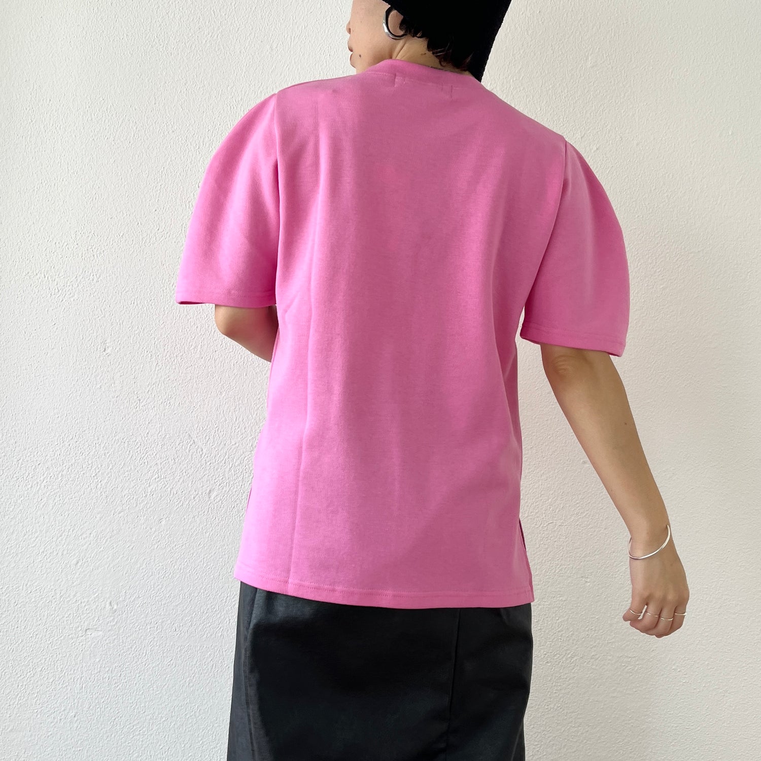 【SAMPLE】stretch puff tee / pink