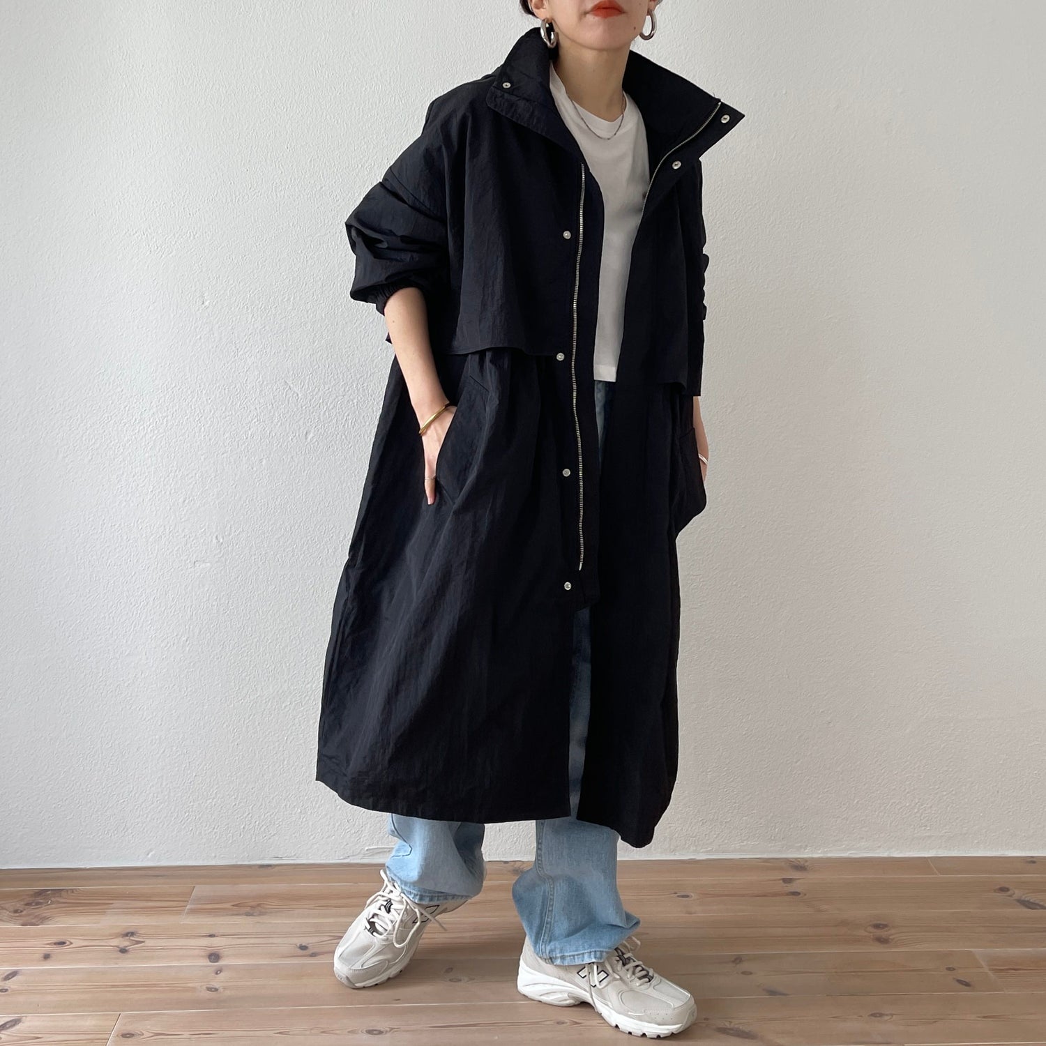 2way airy mods coat / black （ツーウェイエアリーモッズコート