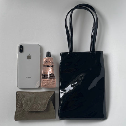 【SAMPLE】minimini enamel bag / black