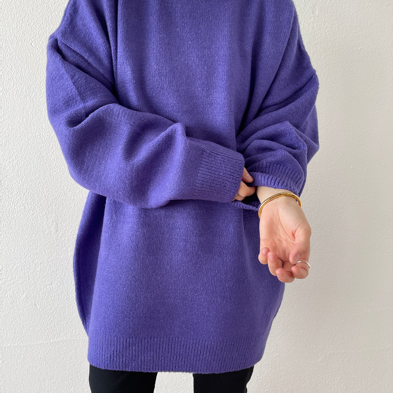 over size loose knit / purple