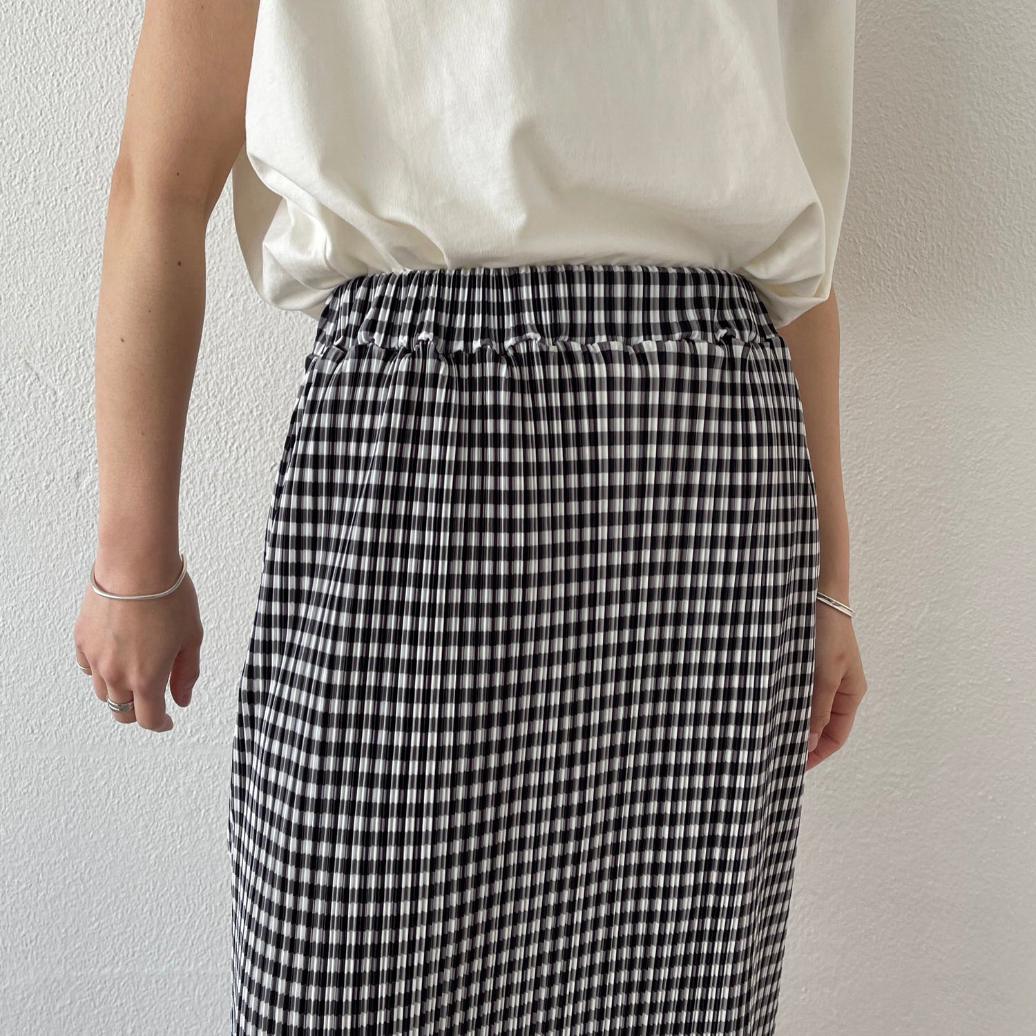 gingham check pleats skirt / black （ギンガムチェックプリーツ