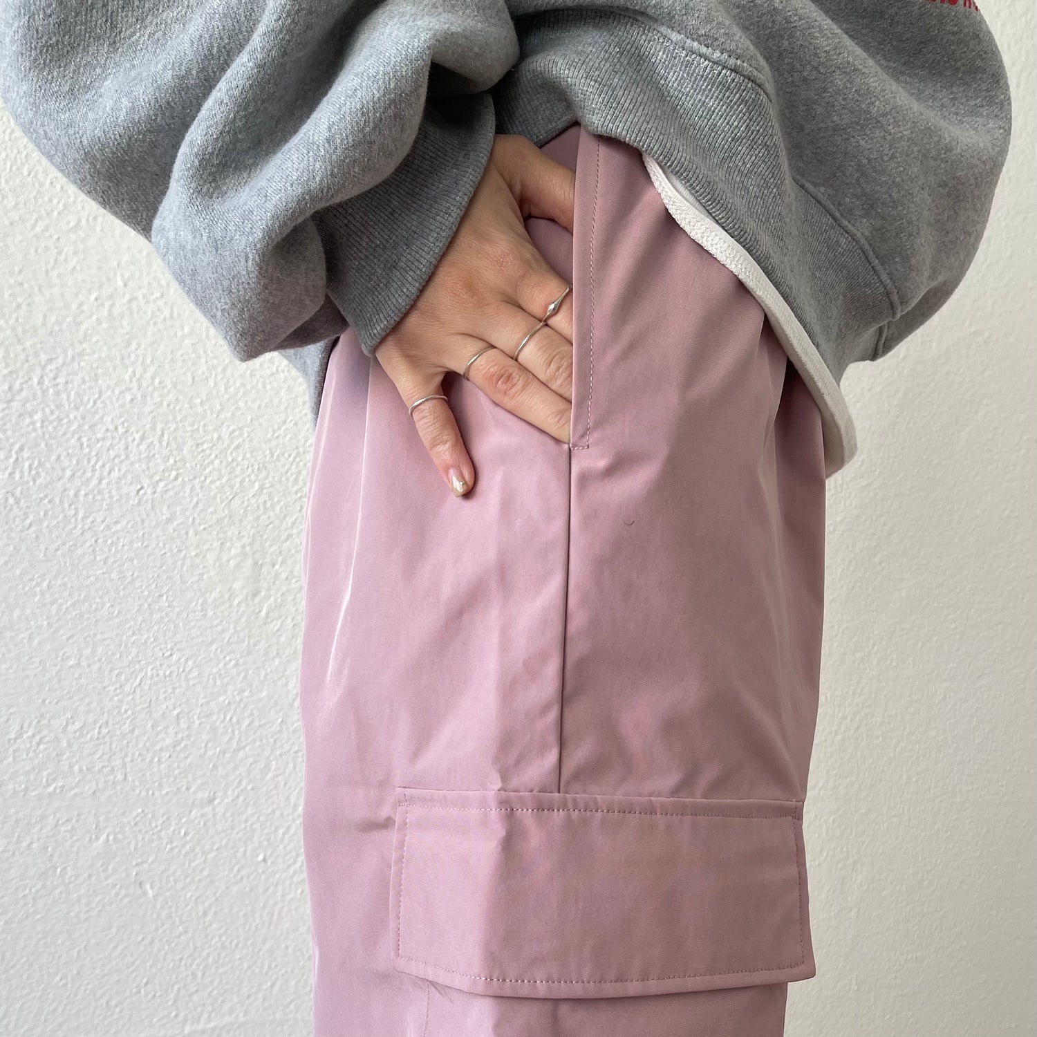 2way cargo pants / pink （サイドラインスウェットパンツ） | wee9s 