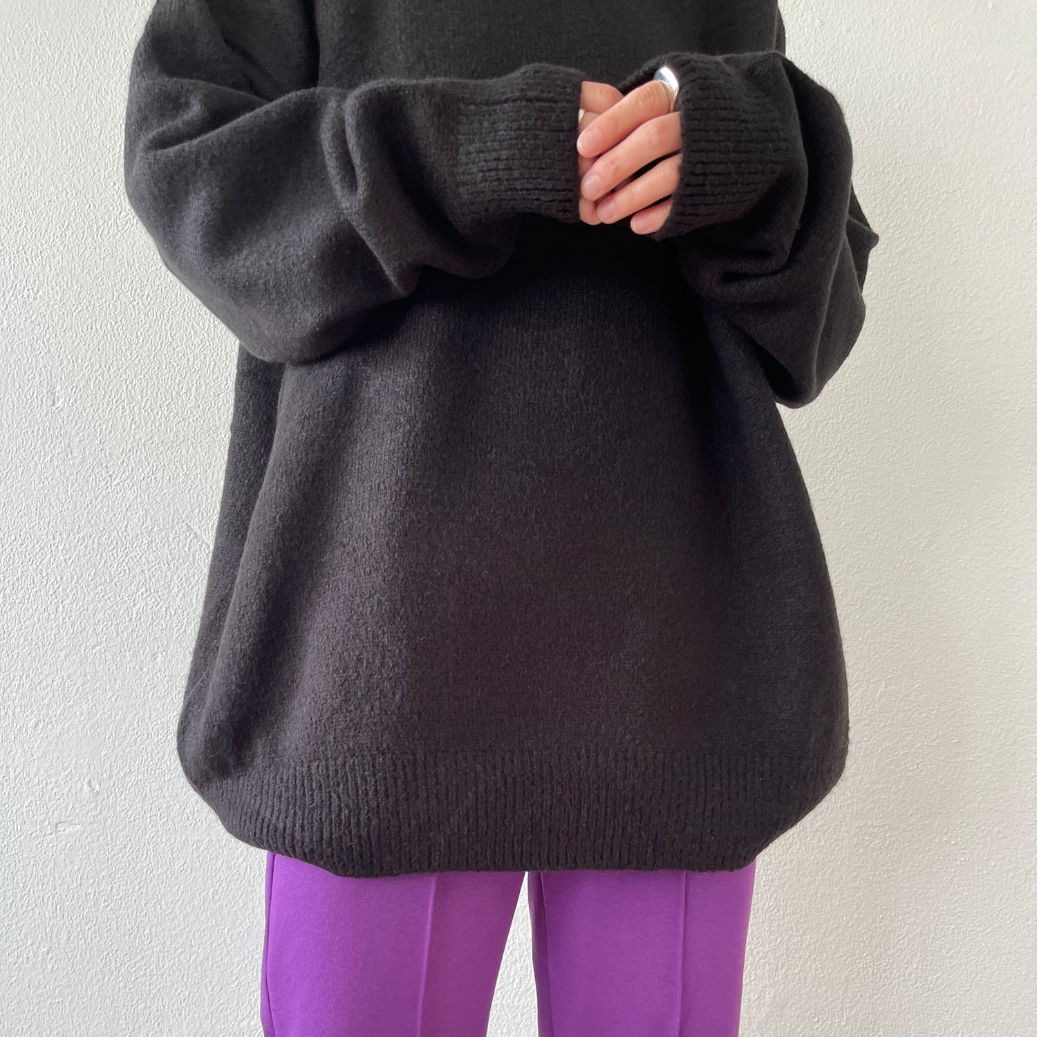 over size loose knit / black