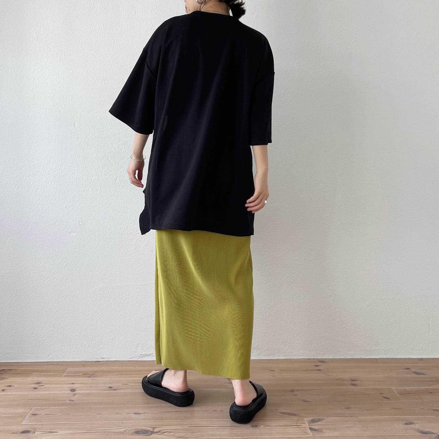 daily daily super stretch pleats skirt / lime