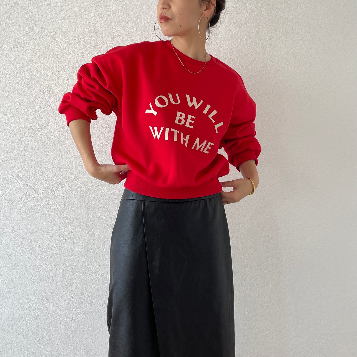 with me ! short sweat / red