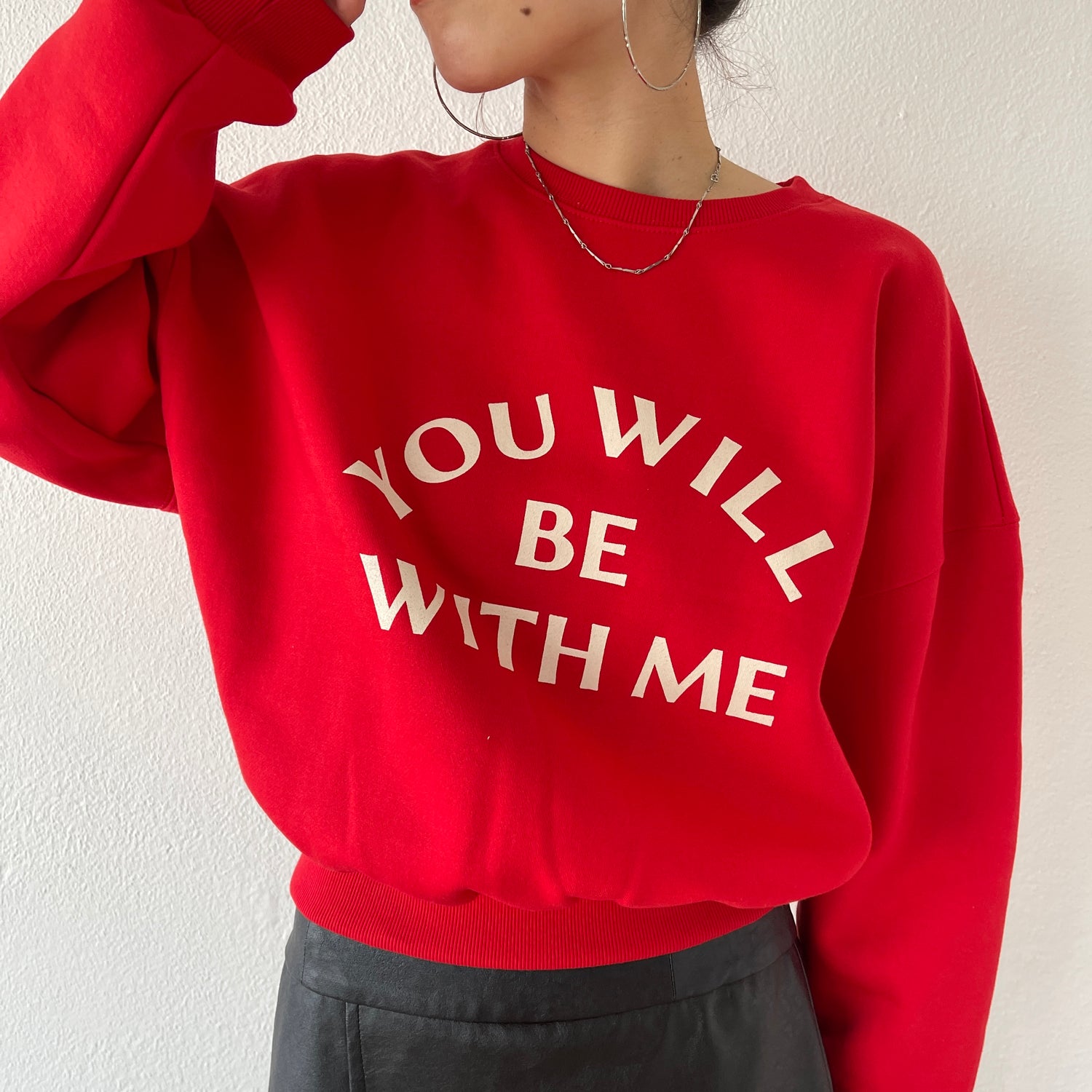 with me ! short sweat / red