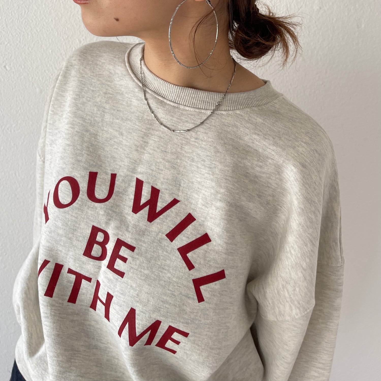 with me ! short sweat / gray