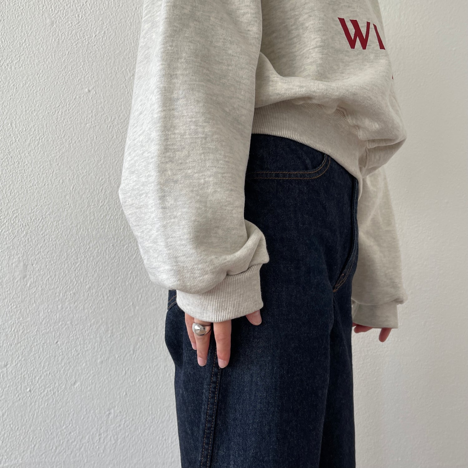 with me ! short sweat / gray