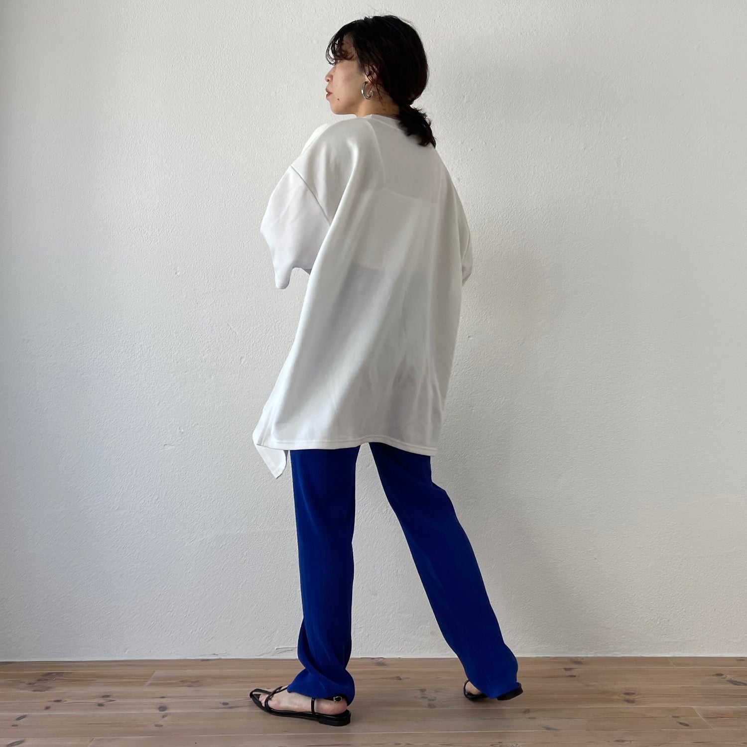 daily daily super stretch pleats pants / blue