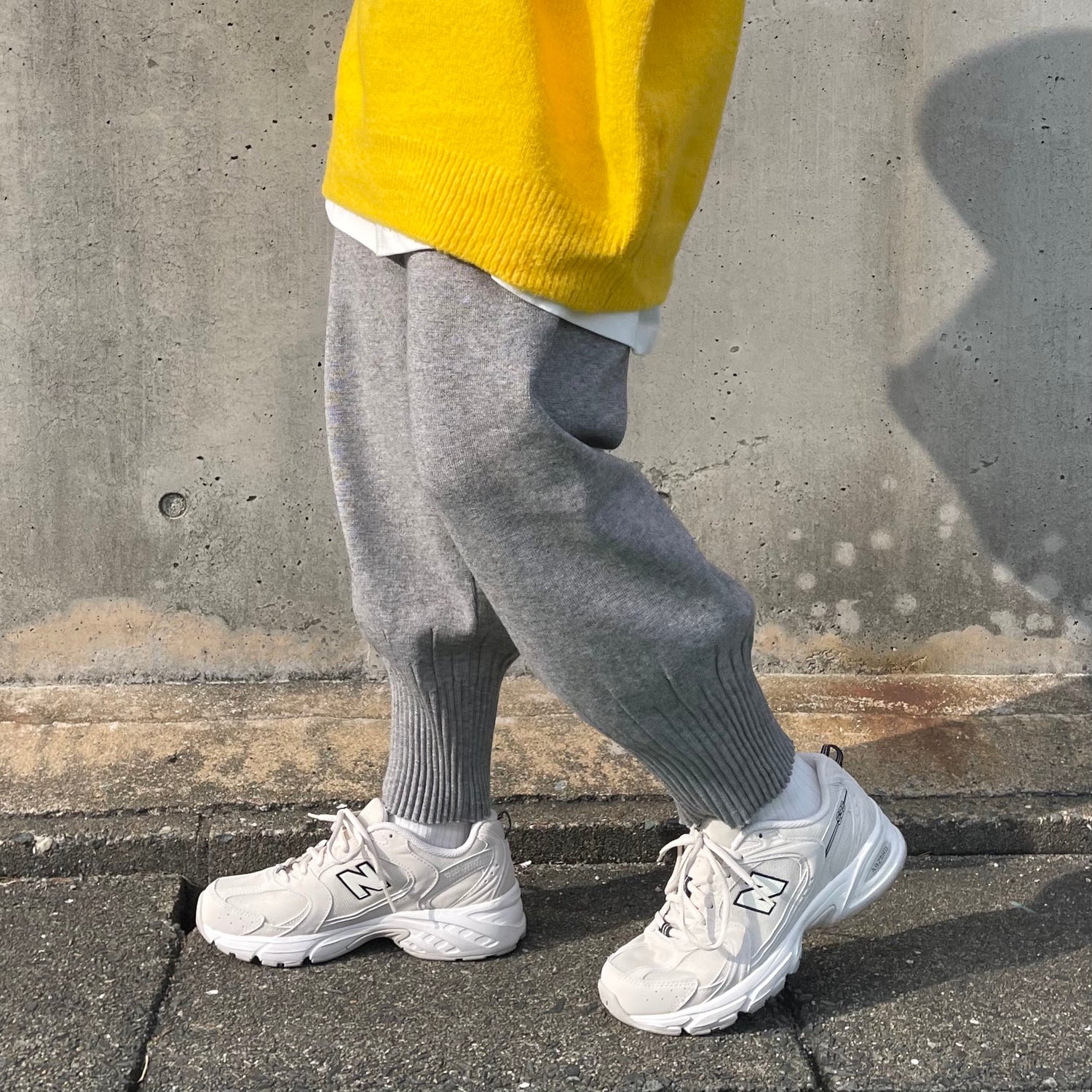 relax knit pants / gray