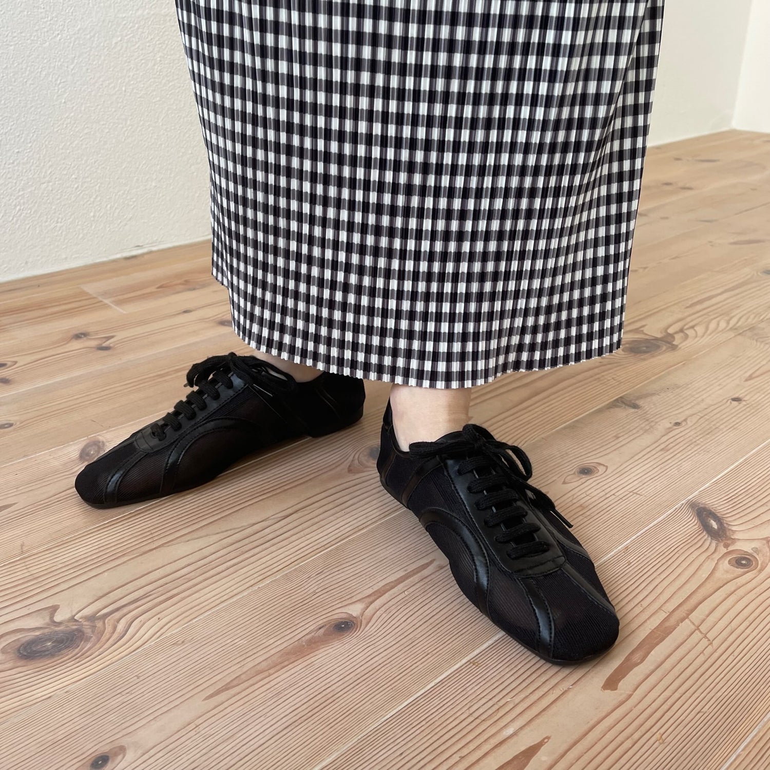 gingham check pleats skirt / black （ギンガムチェックプリーツ