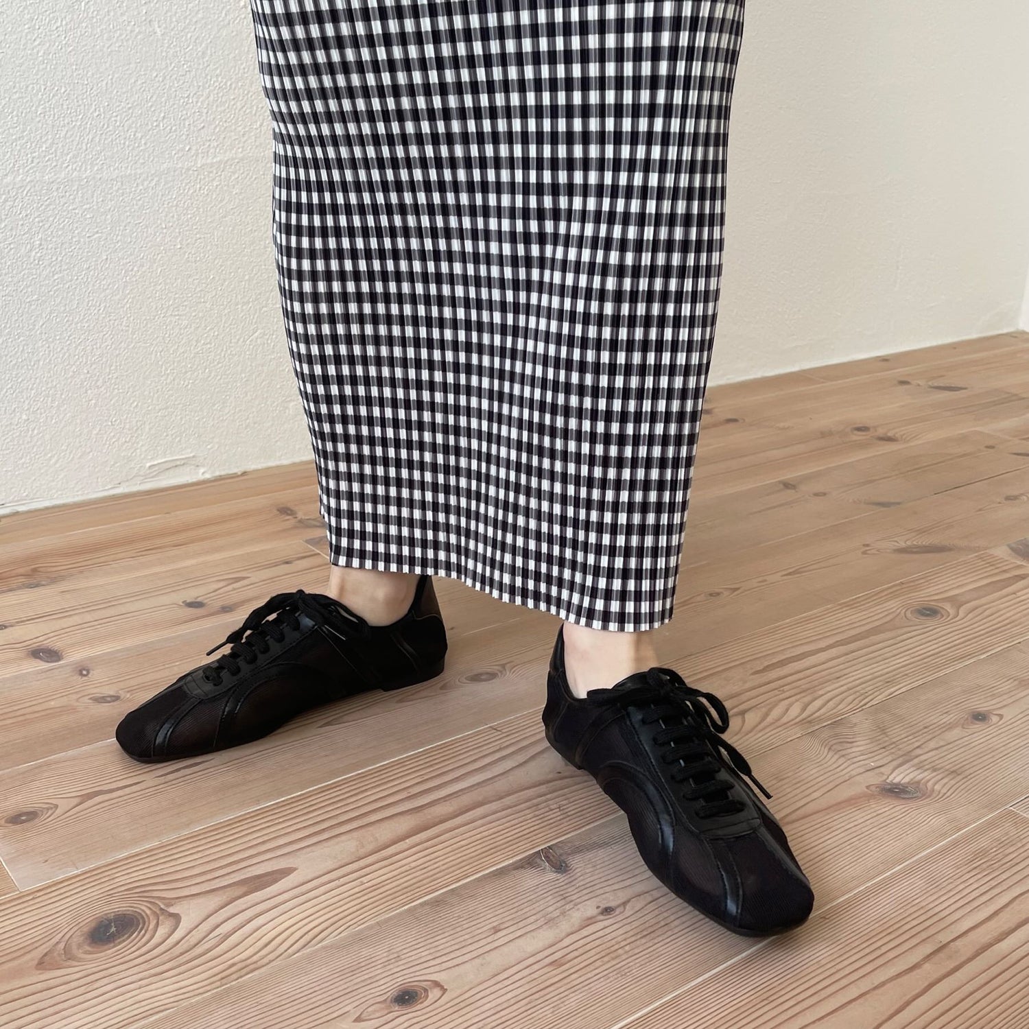 gingham check pleats skirt / black （ギンガムチェックプリーツ