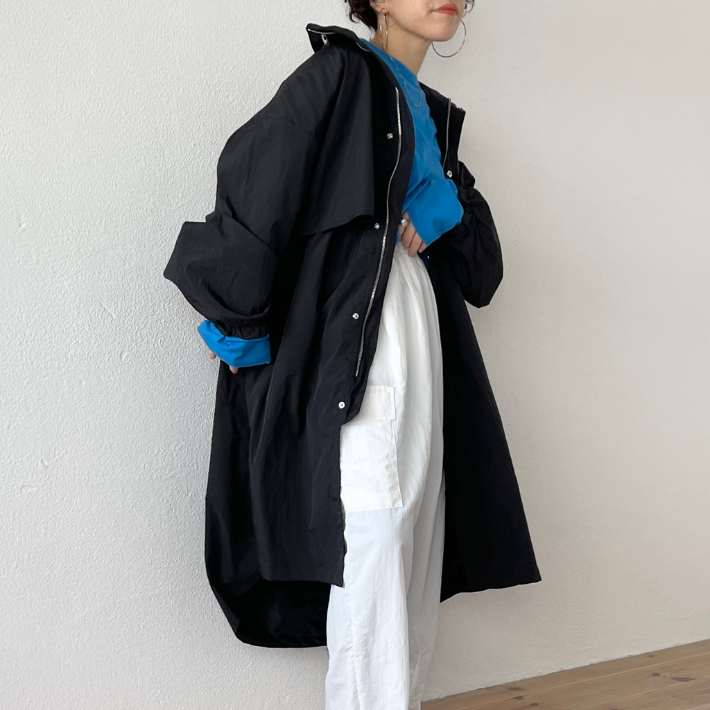 2way airy mods coat / black （ツーウェイエアリーモッズコート