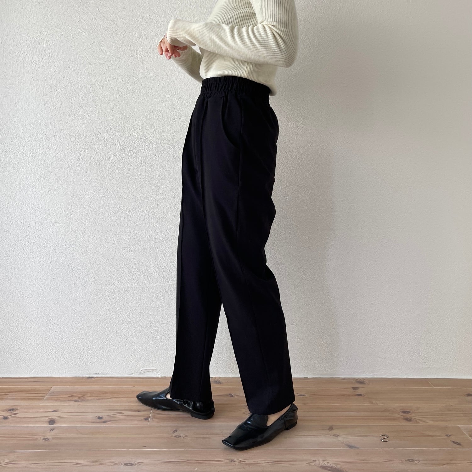 center line relax sweat pants / black