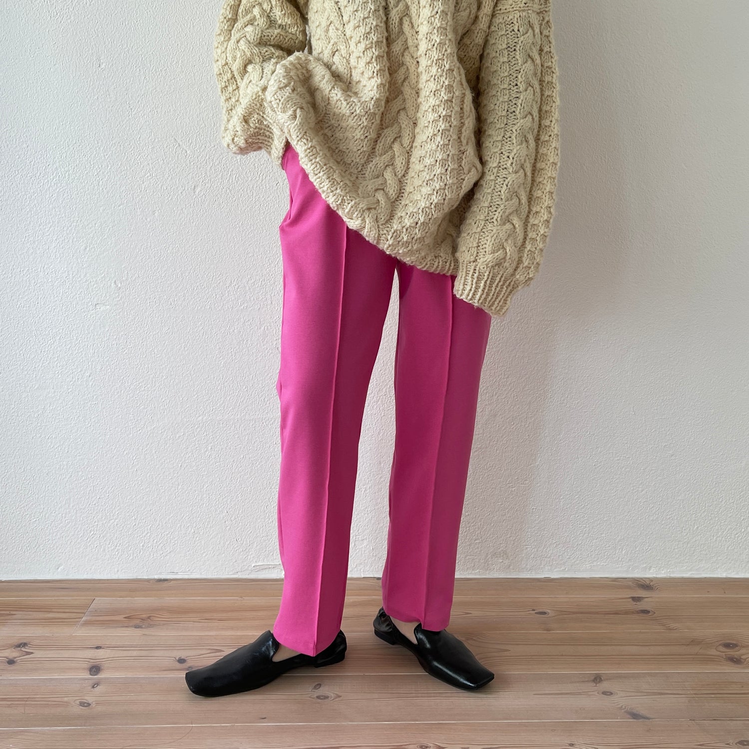 center line relax sweat pants / pink