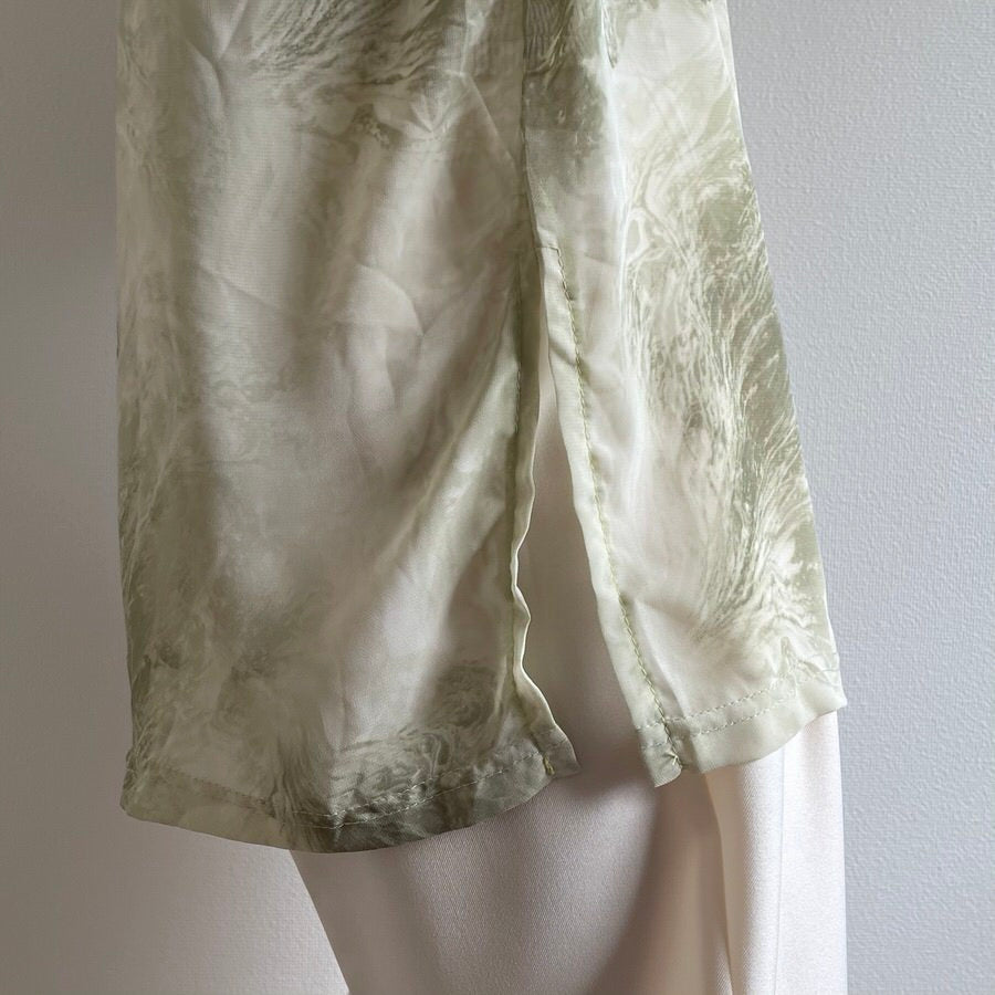 see through marble blouse / mint