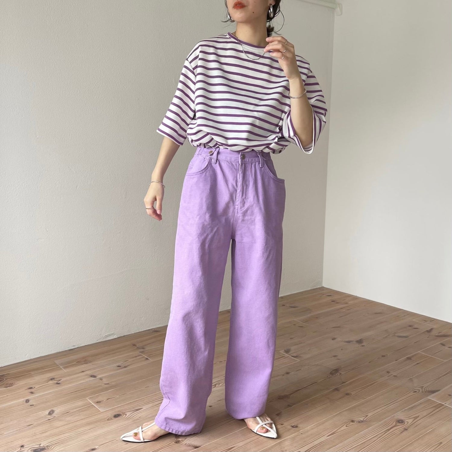 【SAMPLE】loose fit candy denim / purple