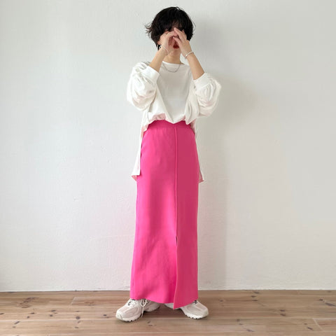 【SAMPLE】daily daily 2way knit skirt / pink