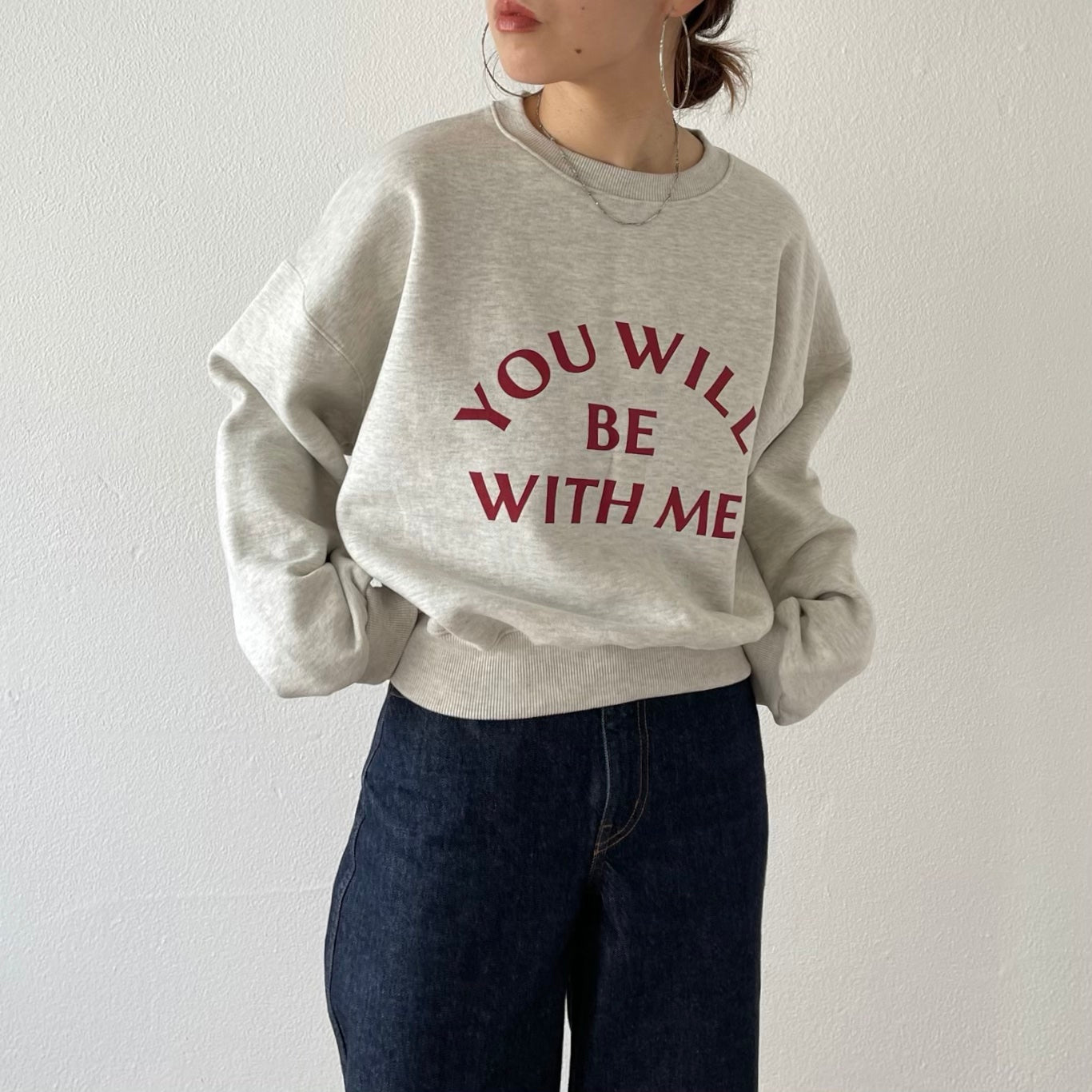 with me ! short sweat / gray