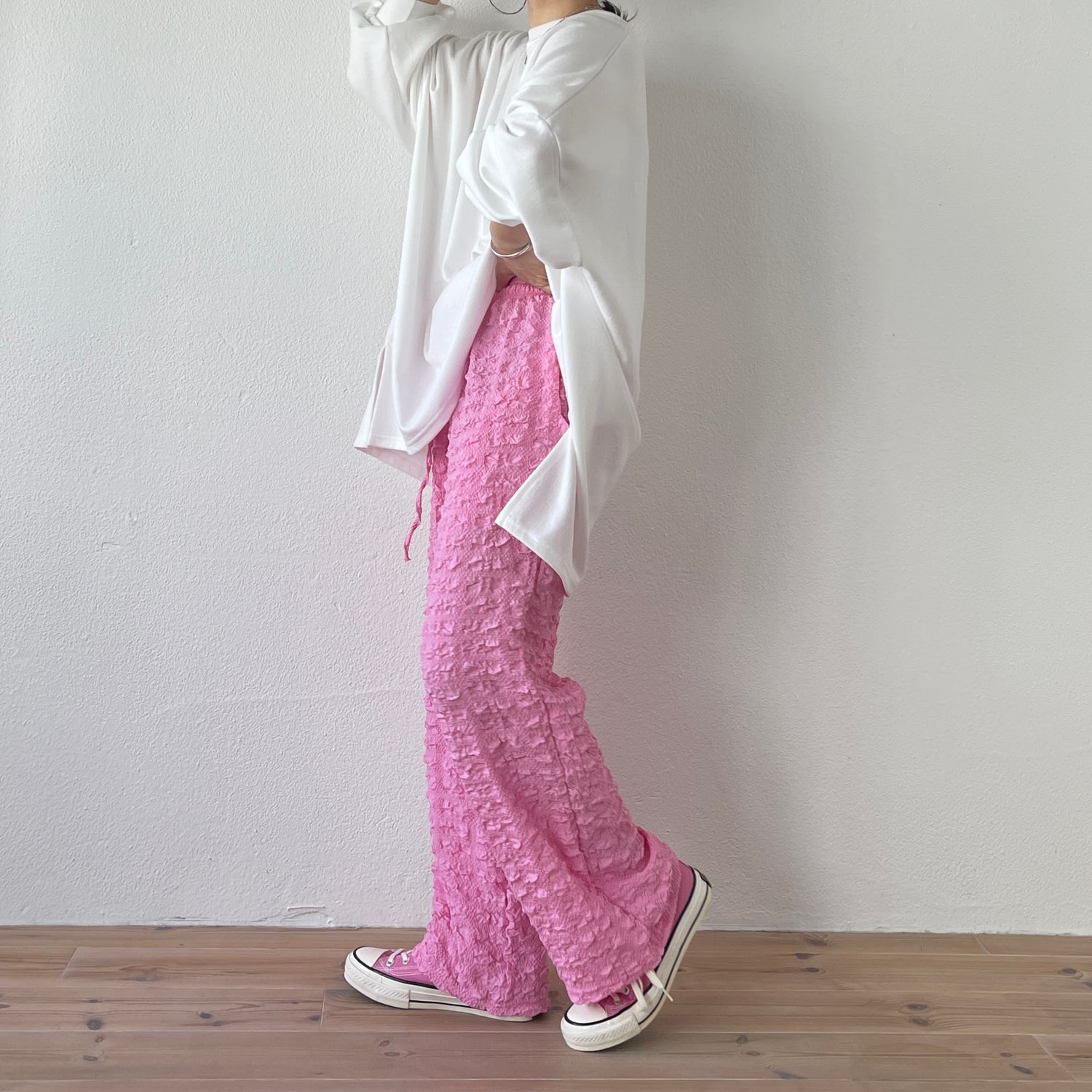 （セットで着て欲しい）non non iron pants / pink