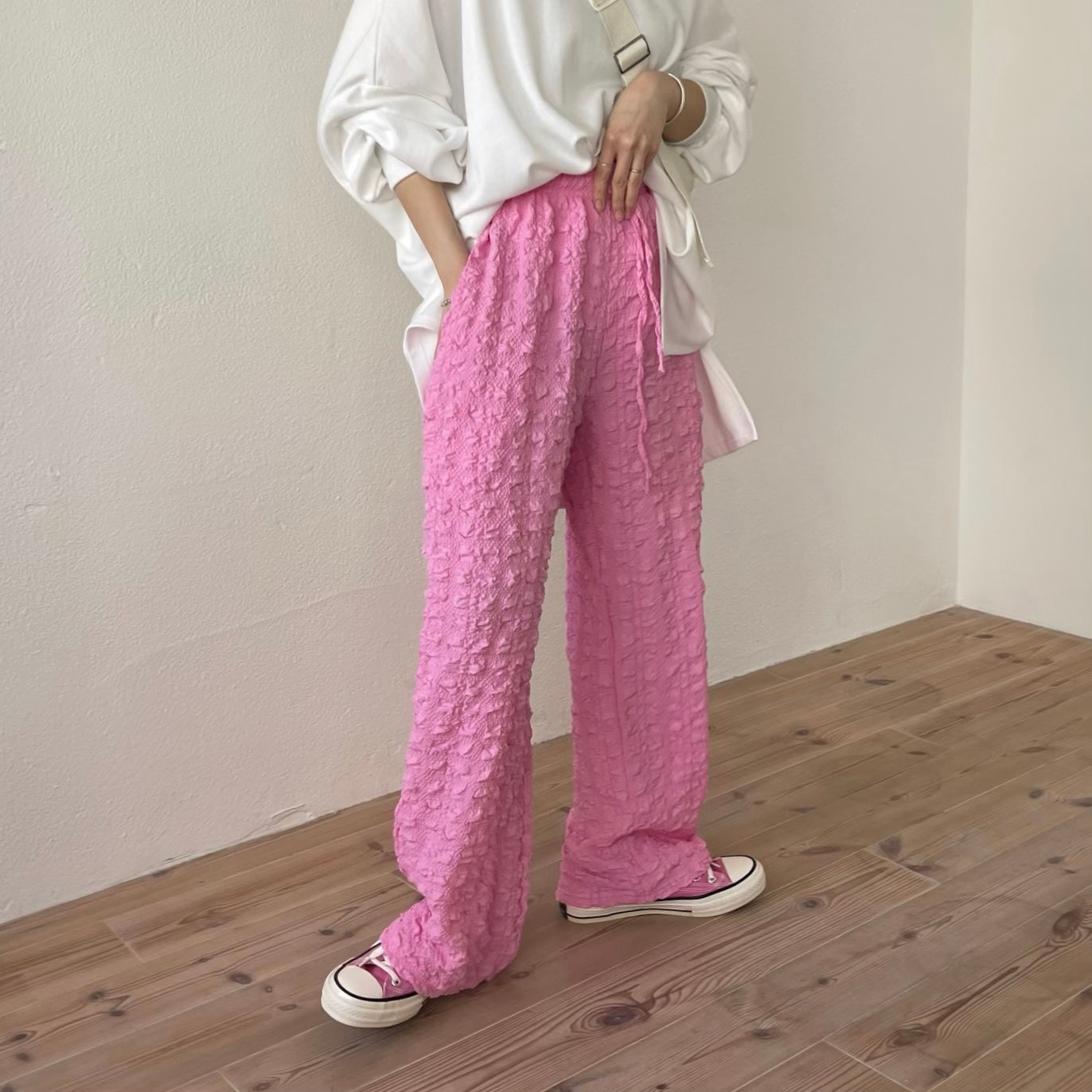 （セットで着て欲しい）non non iron pants / pink