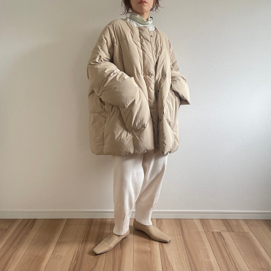 perfect silhouette down coat muffler set / beige