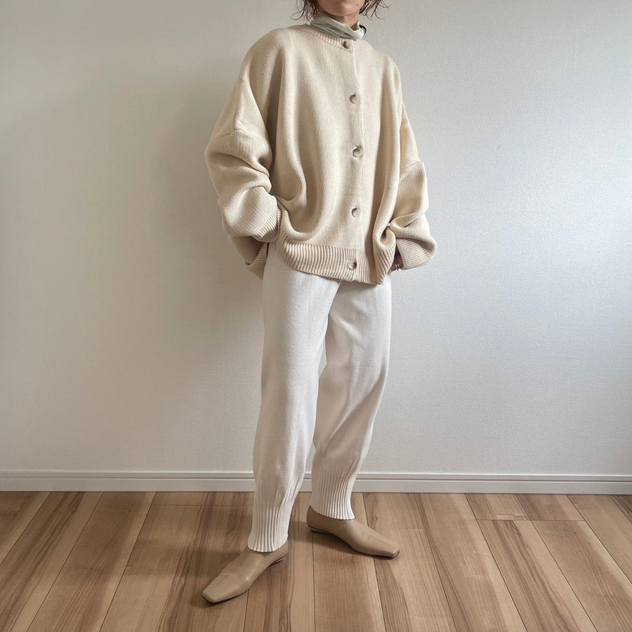 relax knit pants / ivory （リラックスニットパンツ） | wee9s 