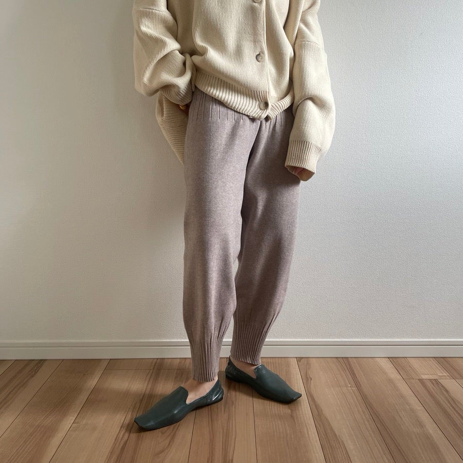 relax knit pants / beige