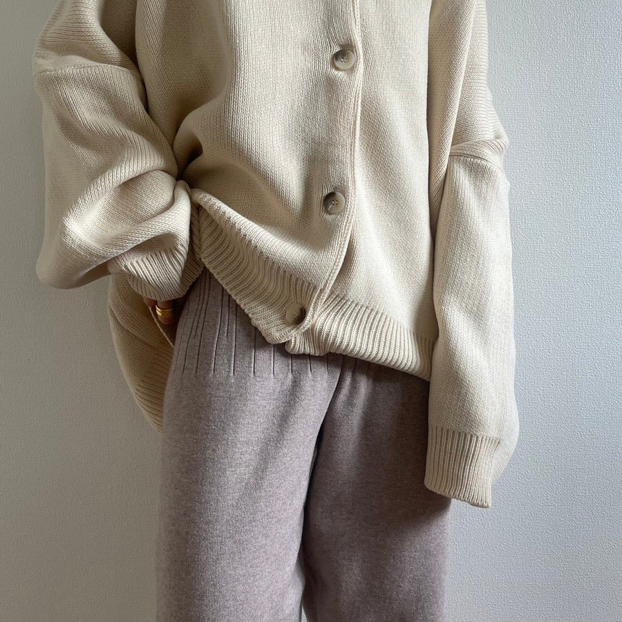 relax knit pants / beige