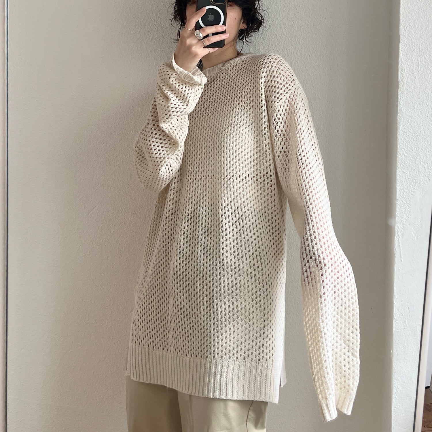 super loose mesh knit / ivory | wee9s | ウィークス オフィシャル