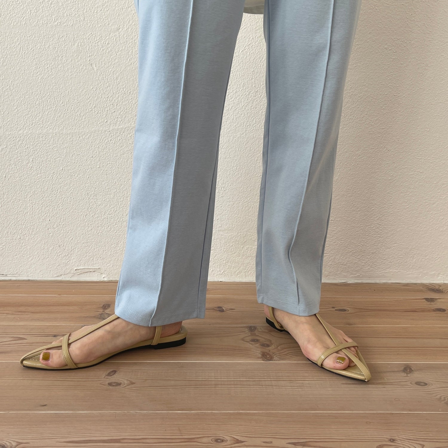 【SAMPLE】center line relax sweat pants / sky blue