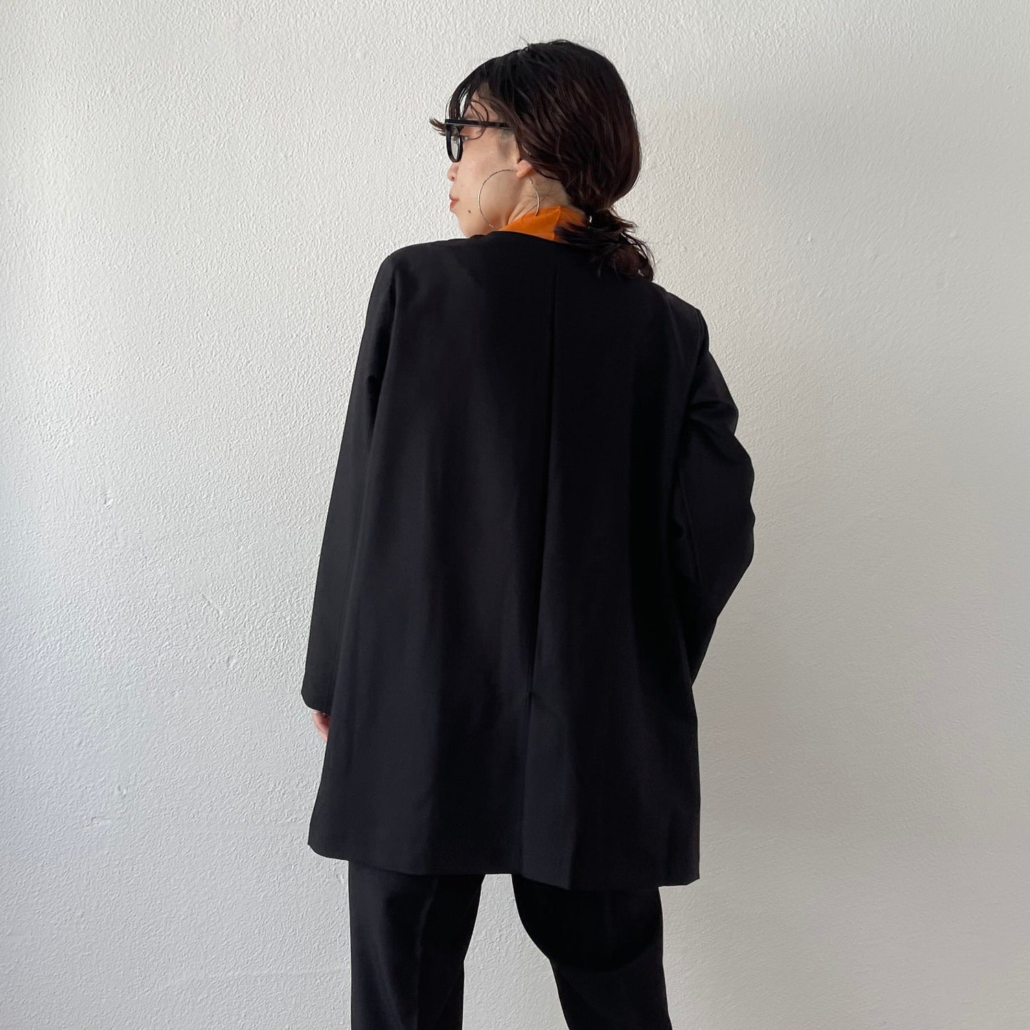 perfect silhouette no collar set up / black （パーフェクト 