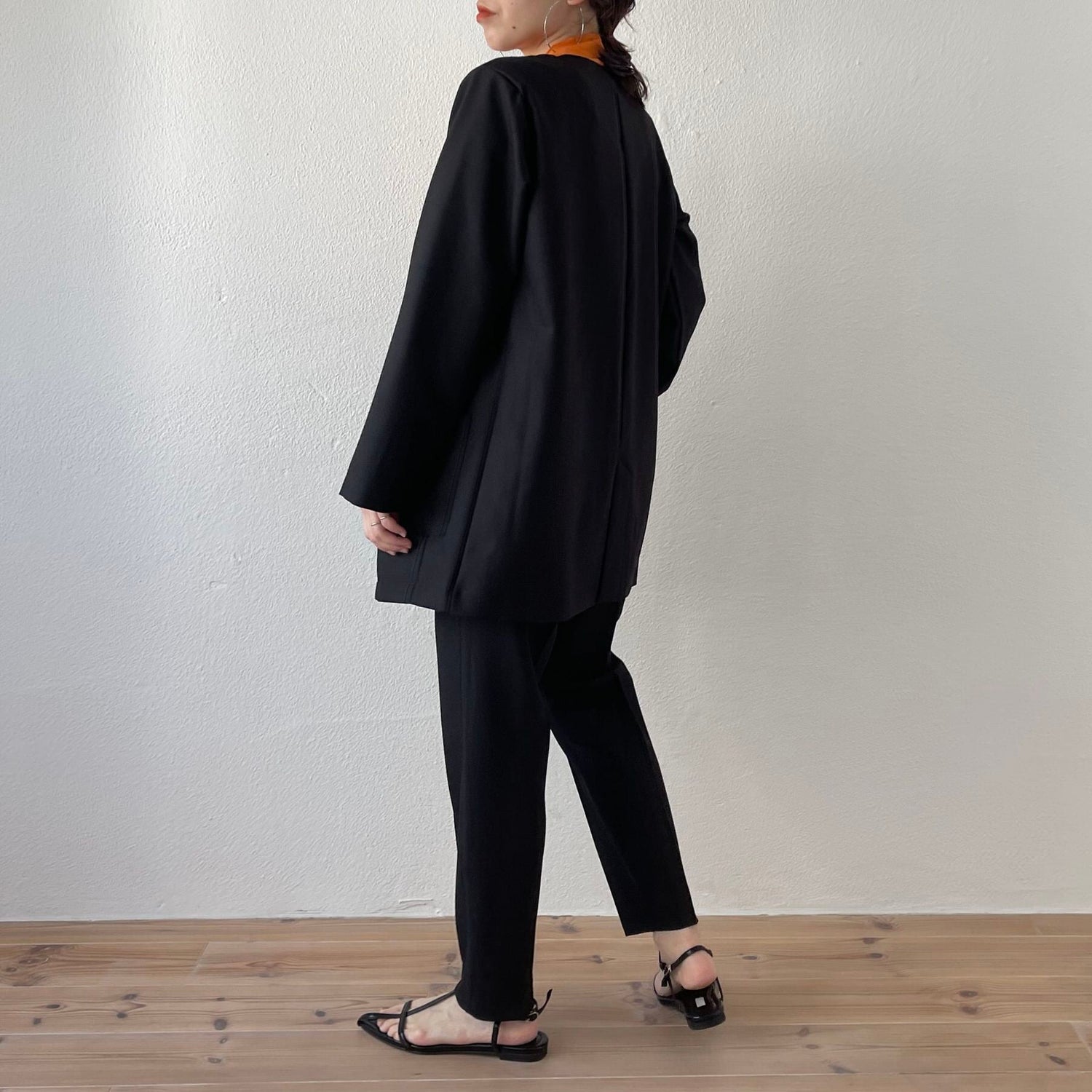 perfect silhouette no collar jacket / black