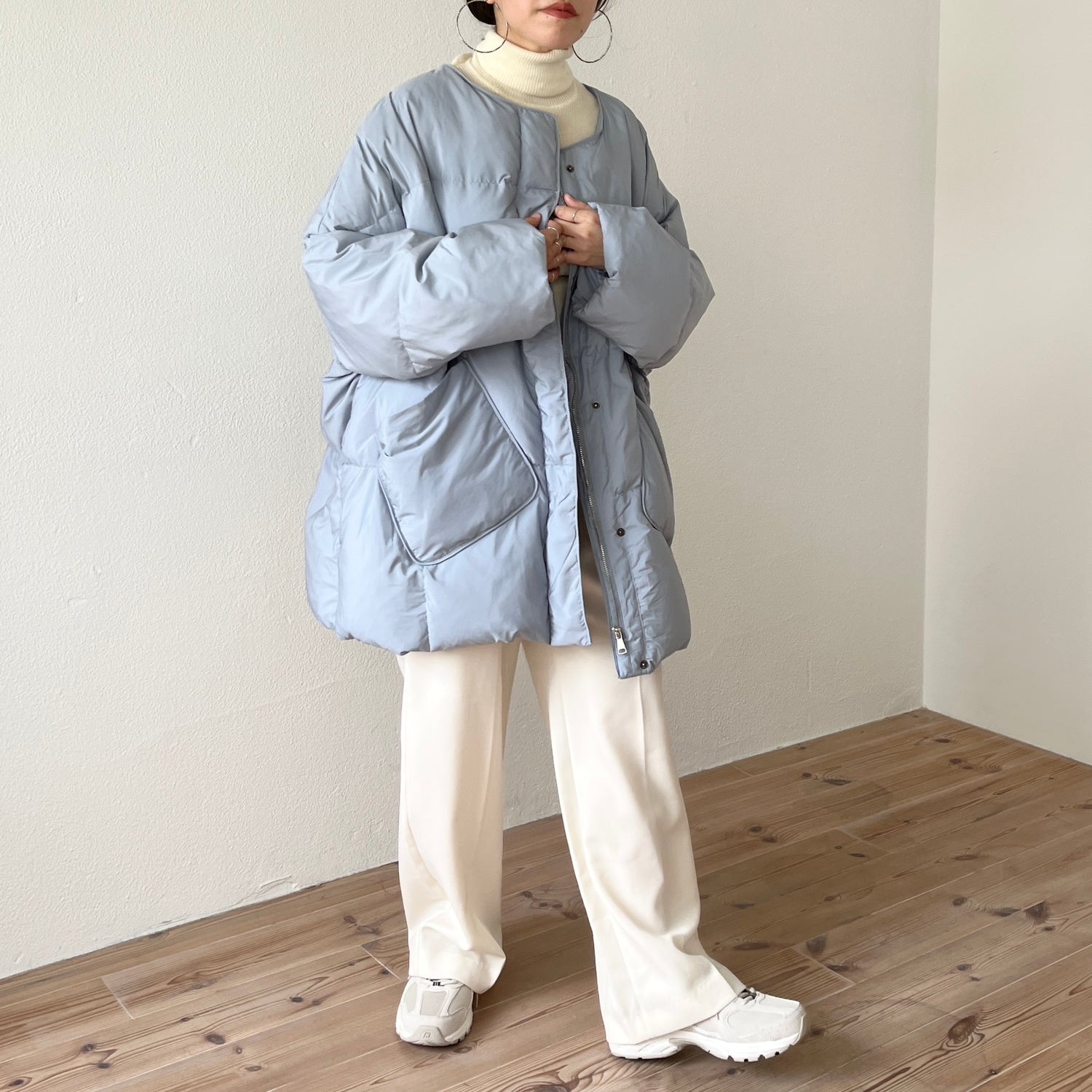 perfect silhouette down coat muffler set / blue （パーフェクト