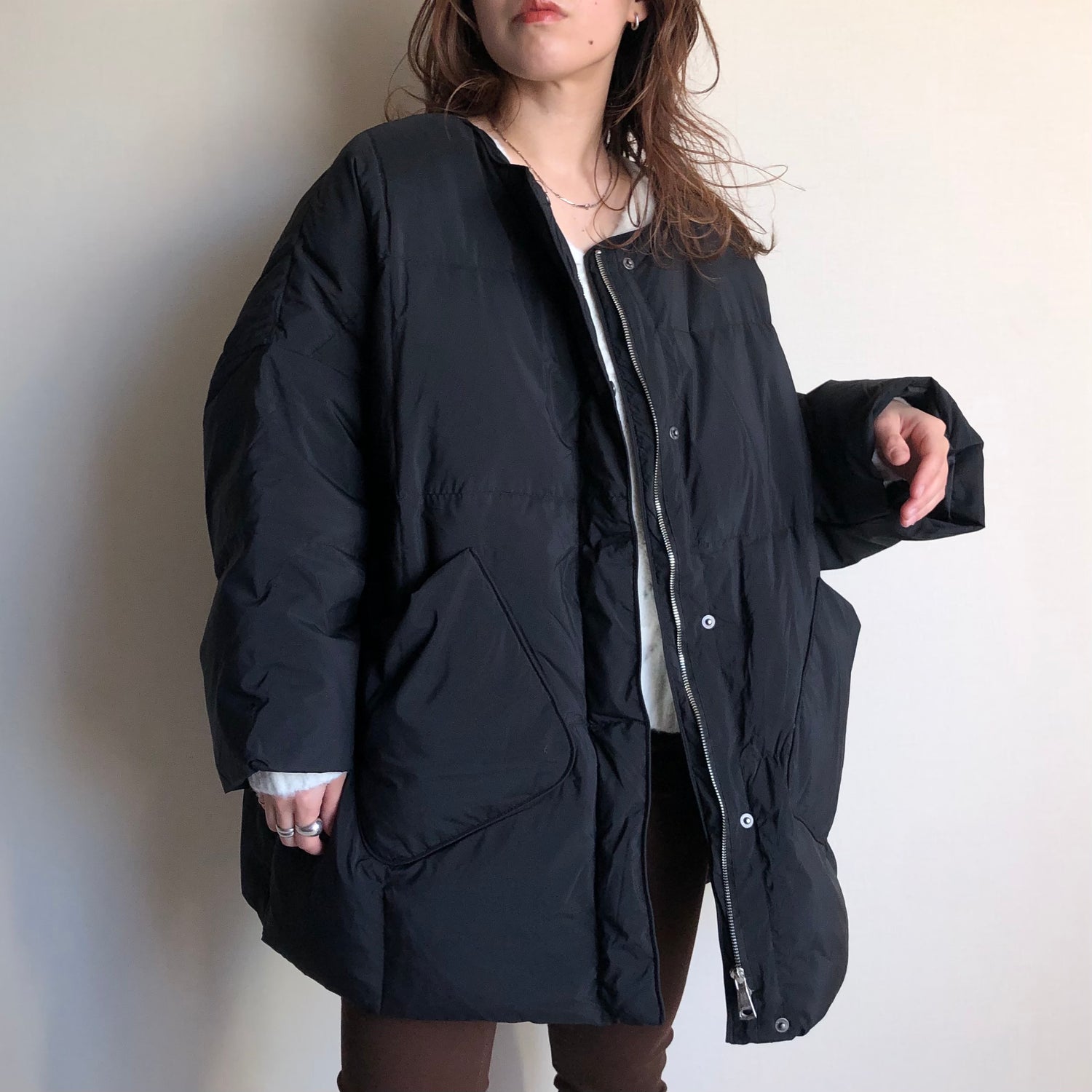 perfect silhouette down coat muffler set / black （パーフェクト 