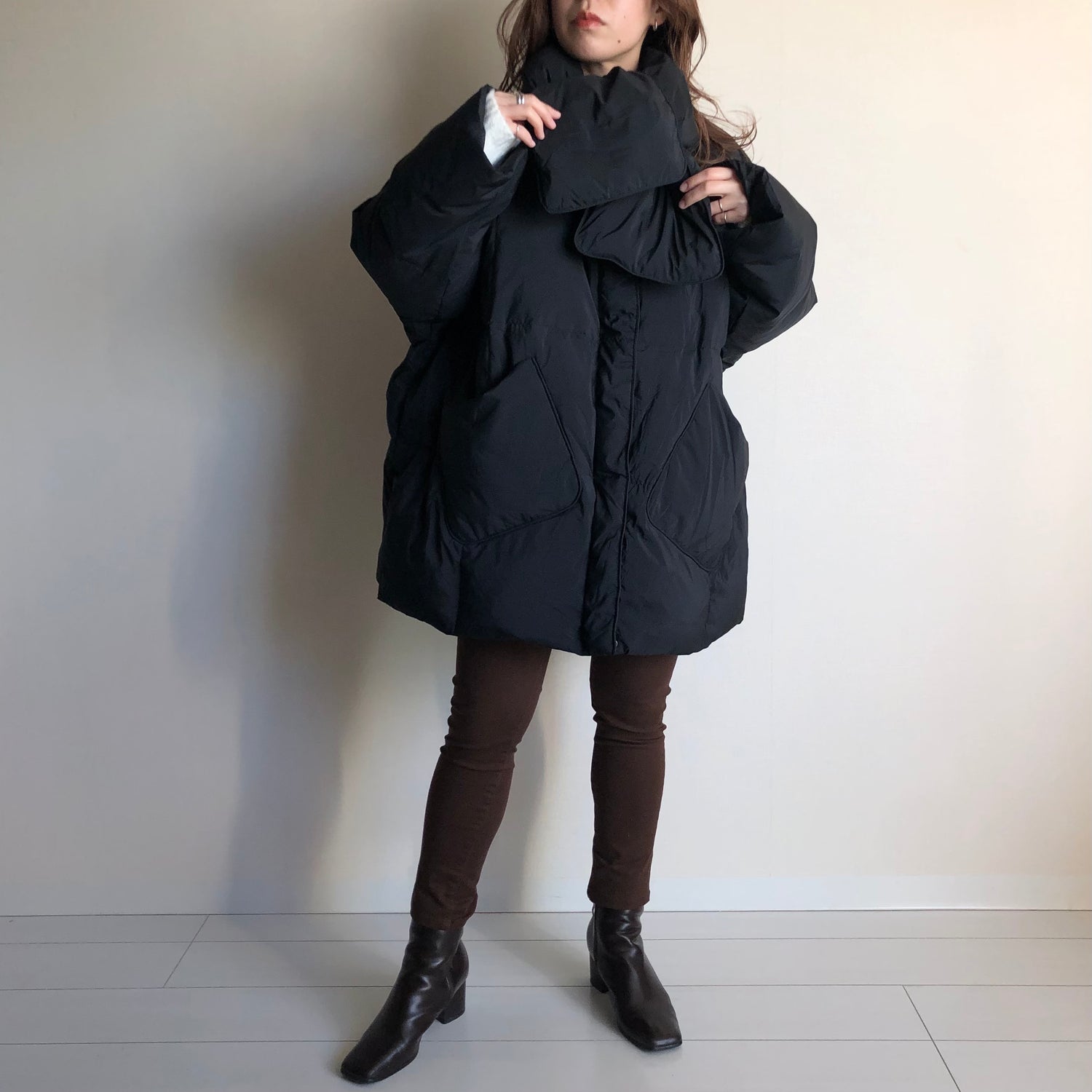perfect silhouette down coat muffler set / black （パーフェクト 