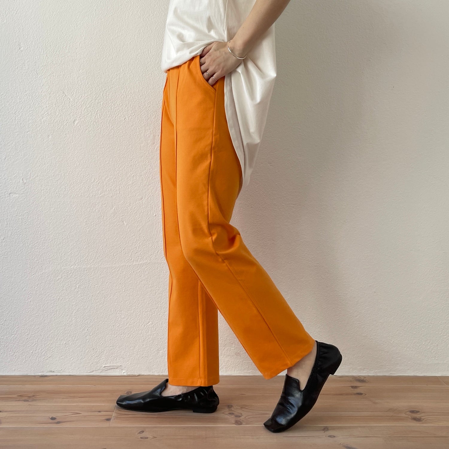 【SAMPLE】center line relax sweat pants / orange