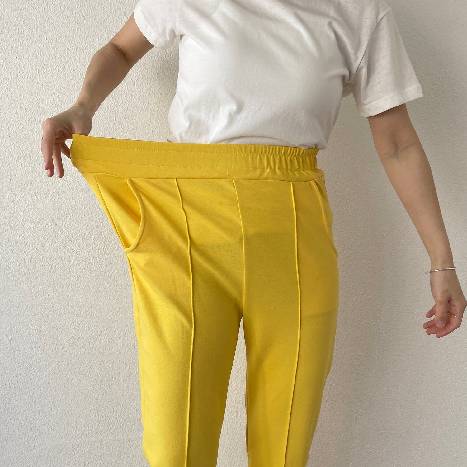 【SAMPLE】center line relax sweat pants / yellow