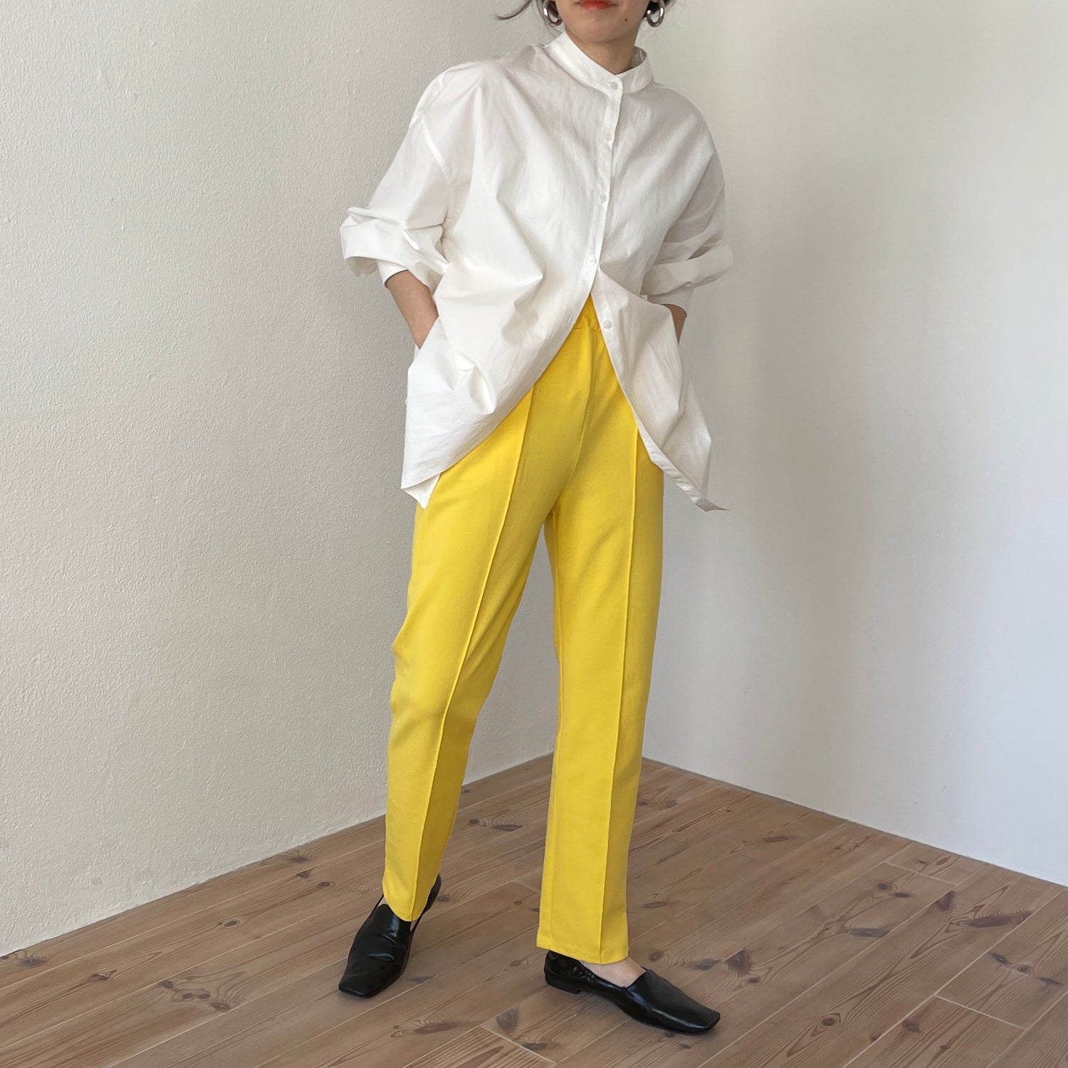 【SAMPLE】center line relax sweat pants / yellow