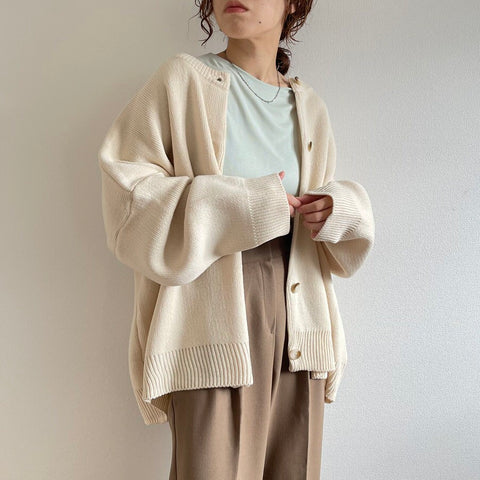 over size knit cardigan / ivory （オーバーサイズニットカーディガン