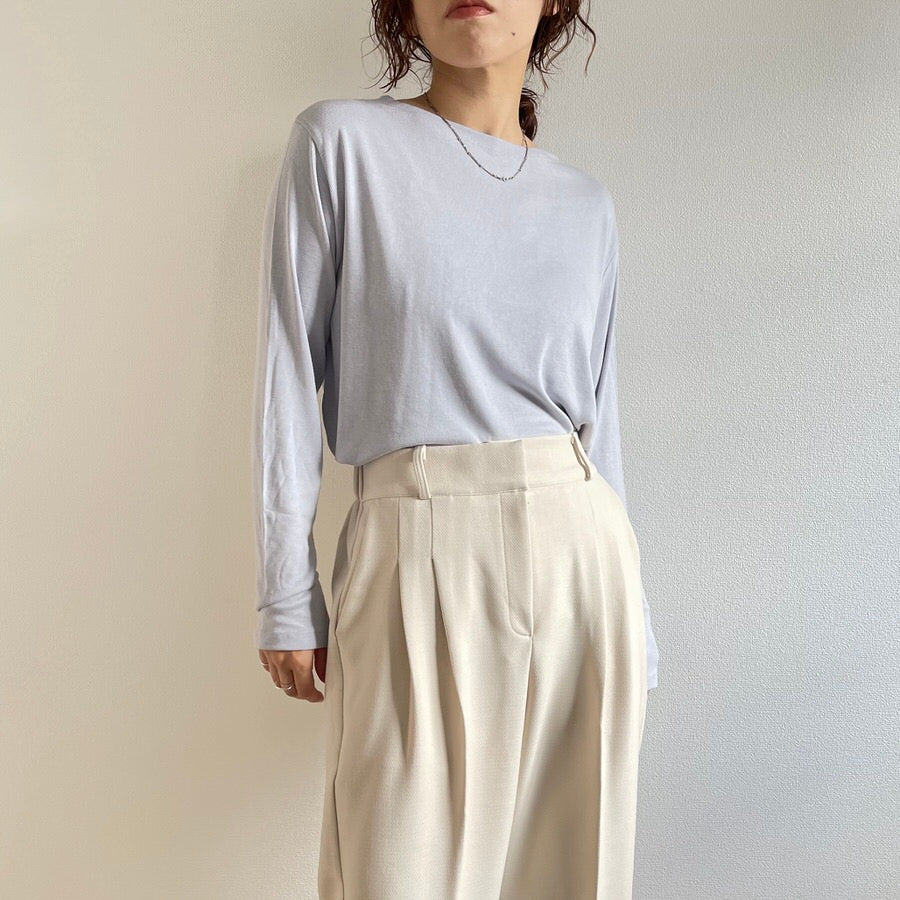 【SAMPLE】high waist tuck wide pants / ivory