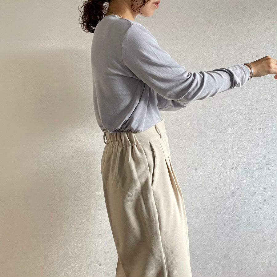 【SAMPLE】high waist tuck wide pants / ivory