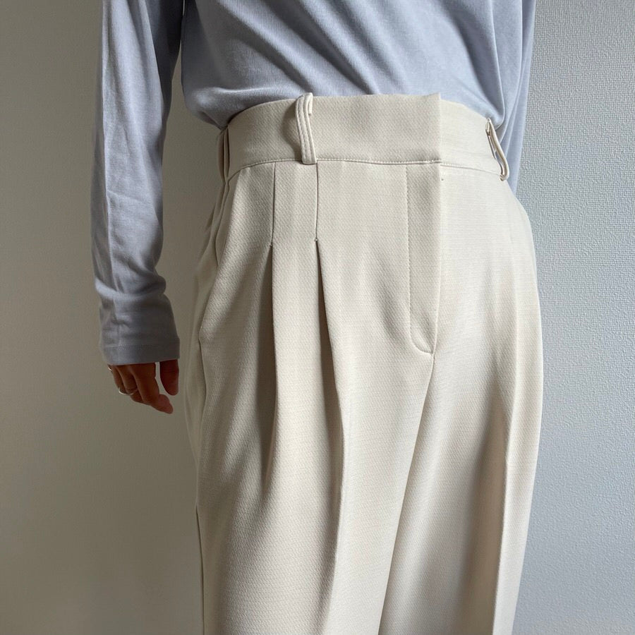 【SAMPLE】high waist tuck wide pants / ivory
