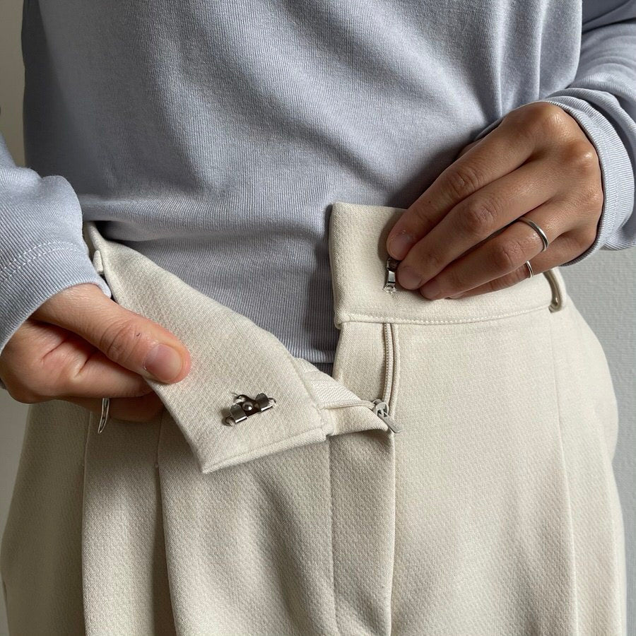 【SAMPLE】high waist tuck wide pants / ivory