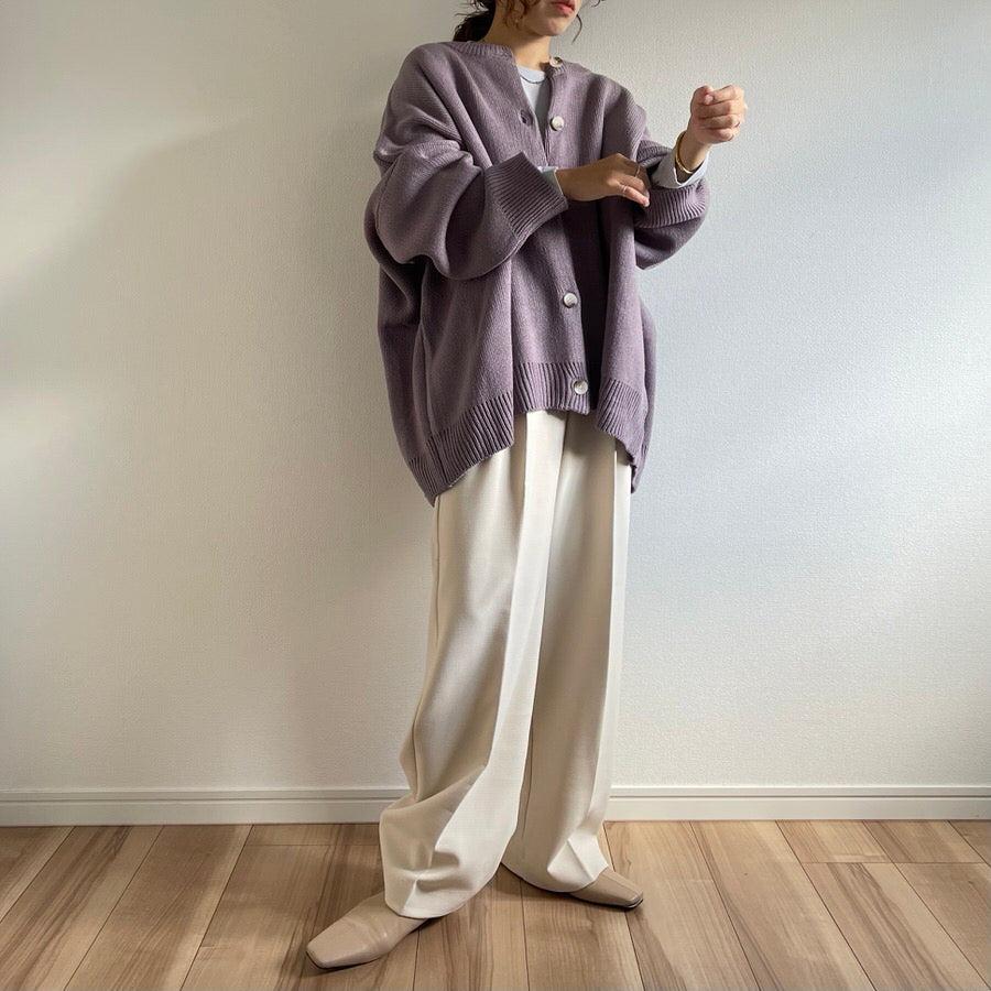 【SAMPLE】high waist tuck wide pants / ivory
