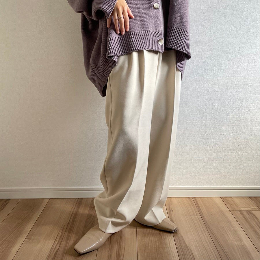 【SAMPLE】high waist tuck wide pants / ivory